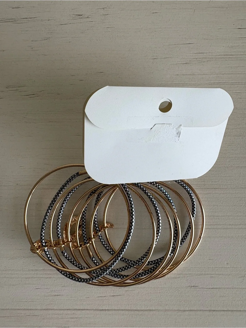 NWT Aldo Rhinestone Snake Bangle Bracelet Set - Size M/L